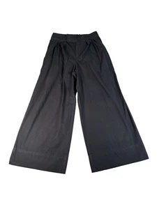 Anthropologie Hose Damen 8 schwarz weites Bein hoher Bund Bund Bund Bund Bund Bundfaltenhose Baumwolle - Bild 1 von 9