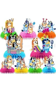 9 PCS Bluey Centerpiece for Table Honeycomb for Birthday Decor NEW - Picture 1 of 5