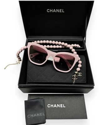 Chanel Sunglasses ch5487A 1721/8H Pink Gold CC Logo Chain w/case Alternative Fit - Image 1 of 4