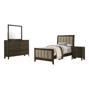 Coaster Wilkes 4-Piece Transitional Wood Twin Bedroom Set in Dark Cocoa - Picture 1 of 20