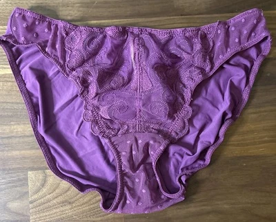 Bragas de bikini vintage años 90 Y2K púrpura malla floral Gilligan O'Malley transparentes talla 7 Foto 1 de 4
