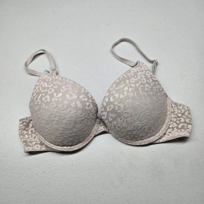 Victoria's Secret PINK Women Bra 34B Beige Animal Cheetah Underwire - Image 1 of 4