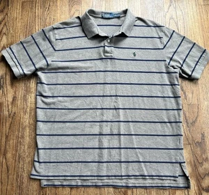 Herren Polo Ralph Lauren Vintage Y2K braun marine gestreift Baumwolle Hemd Größe XXL - Bild 1 von 6
