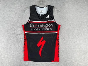Champsys Cycling Jersey Women Medium Black Red 1/2 Zip Tank Sleeveless Polyester - Picture 1 of 13