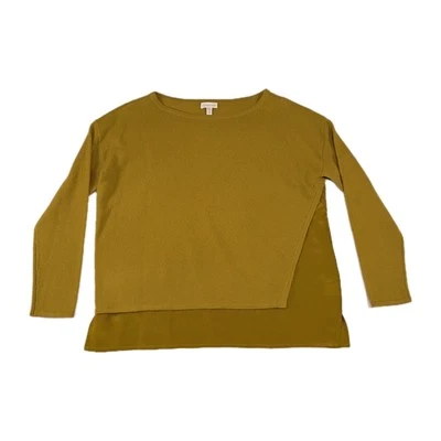 Garnet Hill Cashmere Sweater Green Silk Underlay Pullover Women's XS - Image 1 of 4