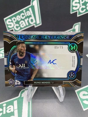 2021-22 Museum UEFA Nuno Mendes Rookie Reverence Auto RC 05/75 Sapphire SSP SP - Image 1 of 4