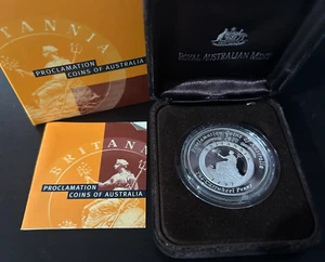 AUSTRALIAN: 2000 $1 PROCLAMATION COINAGE 1oz SILVER PROOF COIN #BB11 - Picture 1 of 5