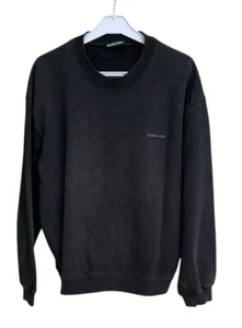 Balenciaga Crewneck Sweatshirt Black Logo Embroidery L Made in Portugal #Z35 - Picture 1 of 9