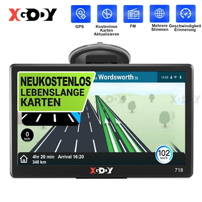 XGODY  7'' Zoll Truck BUS PKW GPS Navigation für LKW Navi Navigationgerät POIs - Bild 1 von 4