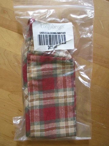 Longaberger BREAD Basket Liner - ORCHARD PARK PLAID Cover