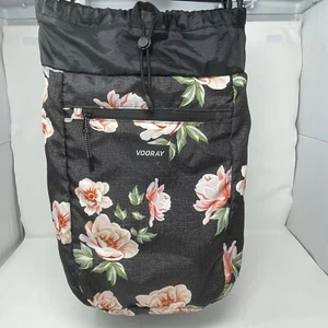 VOORAY Lightweight Stride Cinch Backpack Bag Rose Black Gothcore Fairycore - Picture 1 of 11