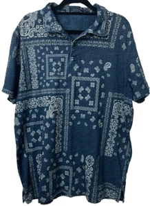 Polo Ralph Lauren Polo Uomo XL Blu Bandana Stampa Paisley Manica Corta A37 - Foto 1 di 7
