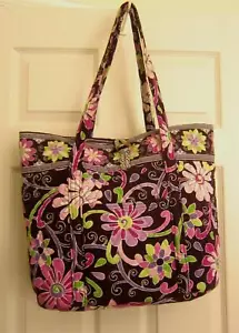 Vera Bradley große BEUTELTASCHE LILA PUNCH Schultertasche Reißverschluss Handgepäck - Bild 1 von 5