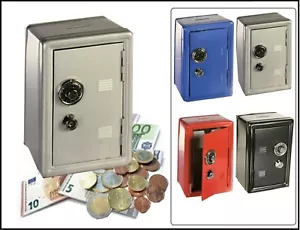 Safe-Tresor-Spardose-Metall-Grau-Kombinationsschloss-Sparschwein 18x12x10cm - Bild 1 von 6