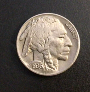 1936-D Indian Head Buffalo Nickel, Choice Gem BU. Neuwertiger Glanz! F3 - Bild 1 von 2