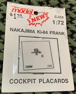 KI-84 COCKPIT PLAKATE PLUS MODELS 1/72 #C.058 - Bild 1 von 2