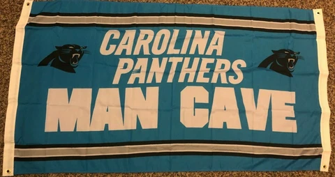 CAROLINA PANTHERS MAN CAVE 3x5ft flag new superior quality NFL Lic us seller Cover