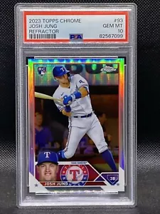 💎🔥 2023 Topps Chrome Josh Jung Rookie RCRefractor PSA 10 Rangers Qty 🔥💎 - Picture 1 of 2
