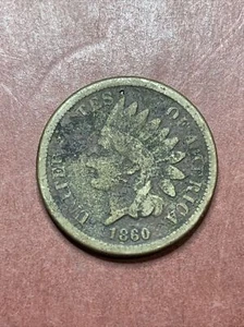 1860 Indian Head Penny abgerundete Büste - gute Details - Bild 1 von 10