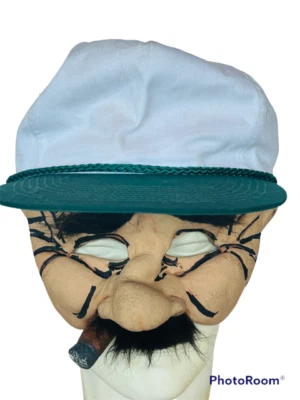 Zagone Studios Snapback Hat Cap Mask Combo Smoking Cigar Golf Latex hair eyebrow - Image 1 of 4