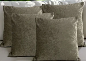 Set of 4 - Champagne Brown In 18X18" 45X45cm Plain Cushion Covers Elegant Design - Picture 1 of 10