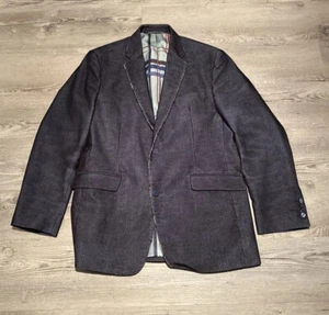 Robert Graham Mens Sport Coat 42L Blue Cotton Corduroy 2 Button Blazer Jacket - Picture 1 of 7