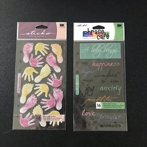 2er Set Scrapbooking Baby Aufkleber Satz Cafe Sticko Fußabdrücke - Bild 1 von 2
