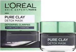 New L'Oreal Paris Skin Care Pure Clay Black Mask Detoxifies & Clarifies 50 ml - Picture 1 of 6