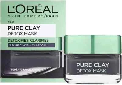 New L'Oreal Paris Skin Care Pure Clay Black Mask Detoxifies & Clarifies 50 ml - Image 1 of 4
