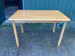 Natural Brown Pine Kitchen Dining Table with Detachable Legs - Picture 1 of 8