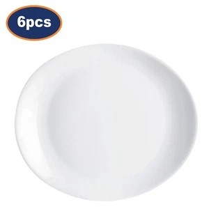 Luminarc Steak Plate Oval Opal White Dishwasher Safe Microwave Safe 30cm 6Pcs - Picture 1 of 3