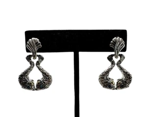JAI by John Hardy Sterling Silver 14K Topaz Andaman Koi Fish Earrings - Picture 1 of 7