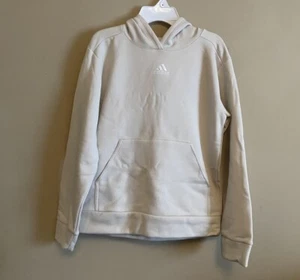 Adidas Boys Cream Beige Pullover Hoodie Lightweight Size Medium(10/12) NWT - Picture 1 of 6