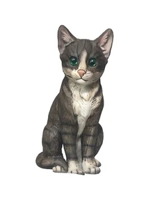 Keramik Figur Katze mit grünen Augen - Bild 1 von 5