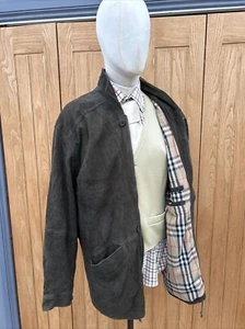 Men's BURBERRY Prosum SUEDE Sports Flight Jacket Coat L/XL 42/44' - Picture 1 of 12