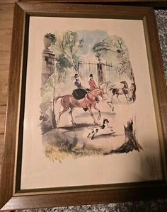 Florit Watercolor Prints Equestrian 2 - 18"H X 14" W Framed - Picture 1 of 17