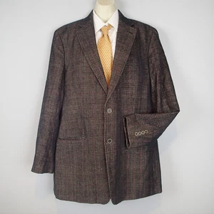 TALLIA SUIT 44 XL ,JACKET BLAZER,wool COTTON BLEND VELVET PLAID H5 - Picture 1 of 12