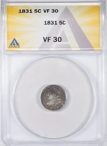 1831 ANACS VF30 Capped Bust Half Dime Very Fine - Nice & Original! - Picture 1 of 4