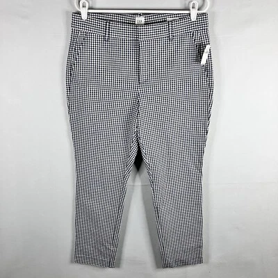 Pantalones para mujer Gap azul blanco talla 12 firma tiro medio ajustados tobillo mezcla de algodón Foto 1 de 4