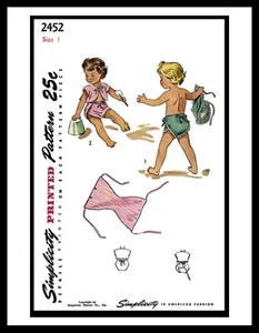 Simplicity 2452 Diaper Cover Shorts Bolero Sunsuit BABY Sewing Pattern ~1 OR 3~ - Picture 1 of 11