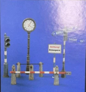1:35 Scale WWII Checkpoint Diorama Accessories Signs Clock, and Traffic Barrier - Picture 1 of 1