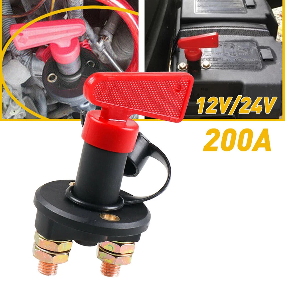 12V 24V Disconnect Battery Isolator Cut Off Kill Key Car Switch Marine Boat - Image 1 of 4