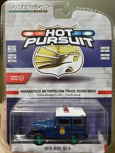 Greenlight 1/64th Indianapolis, Indiana Police 1974 Jeep DJ-5 GREEN MACHINE - Picture 1 of 1