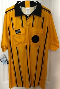 Men's Official Sports U.S. Soccer Referee Uniform Yellow Shirt Jersey Large -NWT - Picture 1 of 8