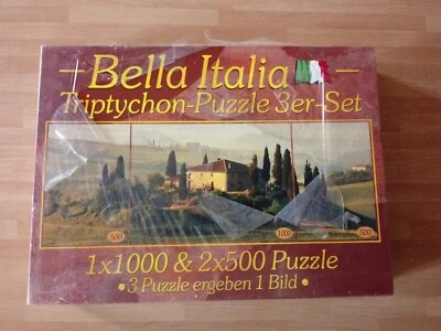 Puzzle Made in Germany Triptychon 1x1000 - 2x500 Teile ITALIEN Villa in Toscana - Bild 1 von 4