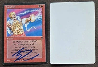 SIGNED MtG Magic Brian Snoddy Artist Proof _ Legends _ BACKDRAFT _ VHTF 1/100! - Image 1 of 2