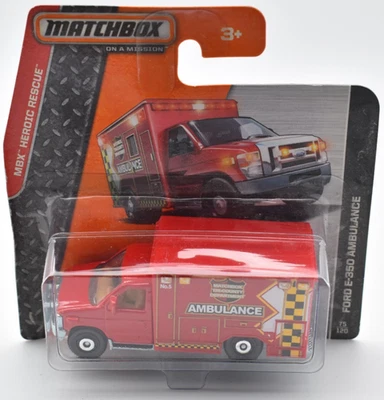Matchbox Ford E-350 Ambulance 75/120 2014 Superfast short card - Image 1 of 2