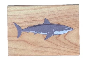 Weißer Hai Meer Meer Meer Tier Kreatur Raubtier Holz Stempel - Bild 1 von 3