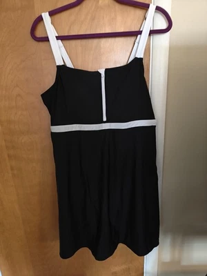 Lands' End Womens Size XL Swim Dress Swimsuit Zip Front Black and White NWT - Image 1 of 4