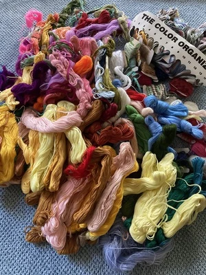 Huge Lot of Vintage DMC Cotton Embroidery Floss Remnants, Embellishment Yarn - Image 1 of 4